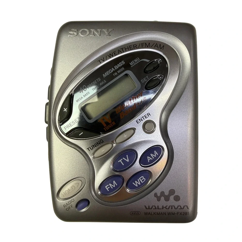 Sony Walkman WM-FX281‎ Portable Cassette Player AM FM TV Weather Band Silver